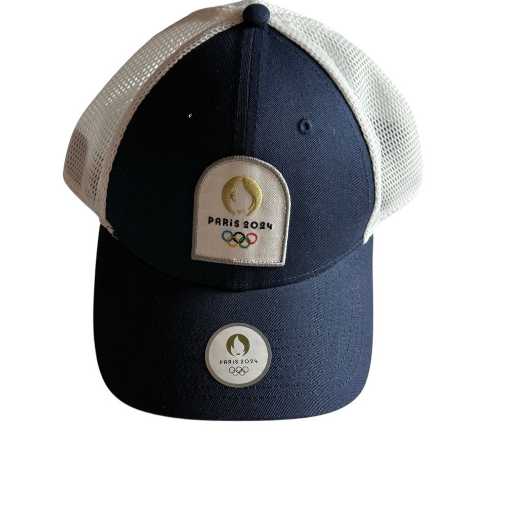 Paris 2024 Navy and White‎ Trucker Cap
